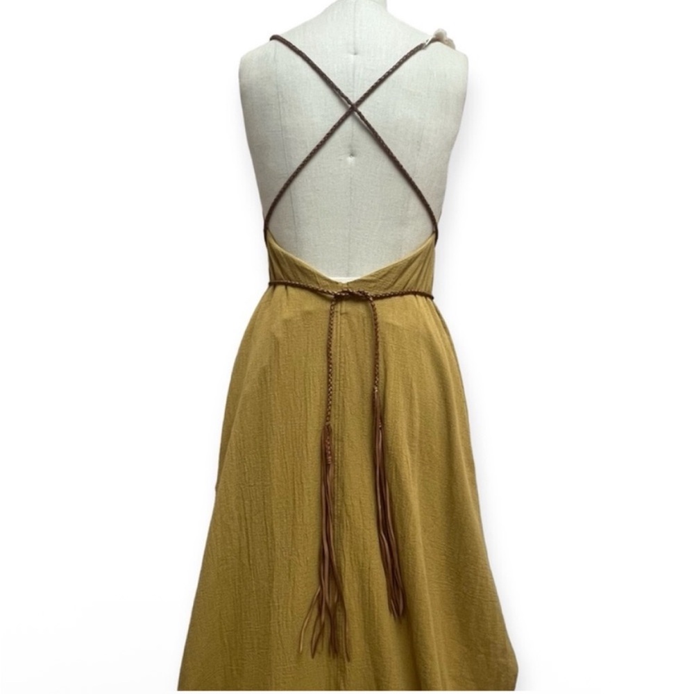 NWT Caravana Manak Versatile High Low Maxi Cotton & Leather Dress - Picture 6 of 11